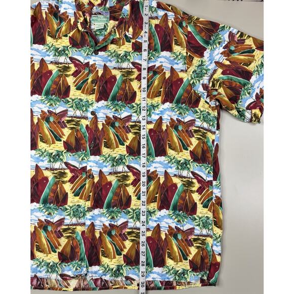 VTG 90s Reyn Spooner Mens Hawaiian Peggy Chun Aloha Camp Shirt XL Tiki Pop Art - Picture 6 of 10